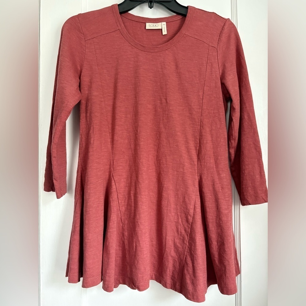 Logo by Lori Goldstein 3/4 Sleeves High/low Cotton Top tunic Sz: XS - Picture 2 of 7